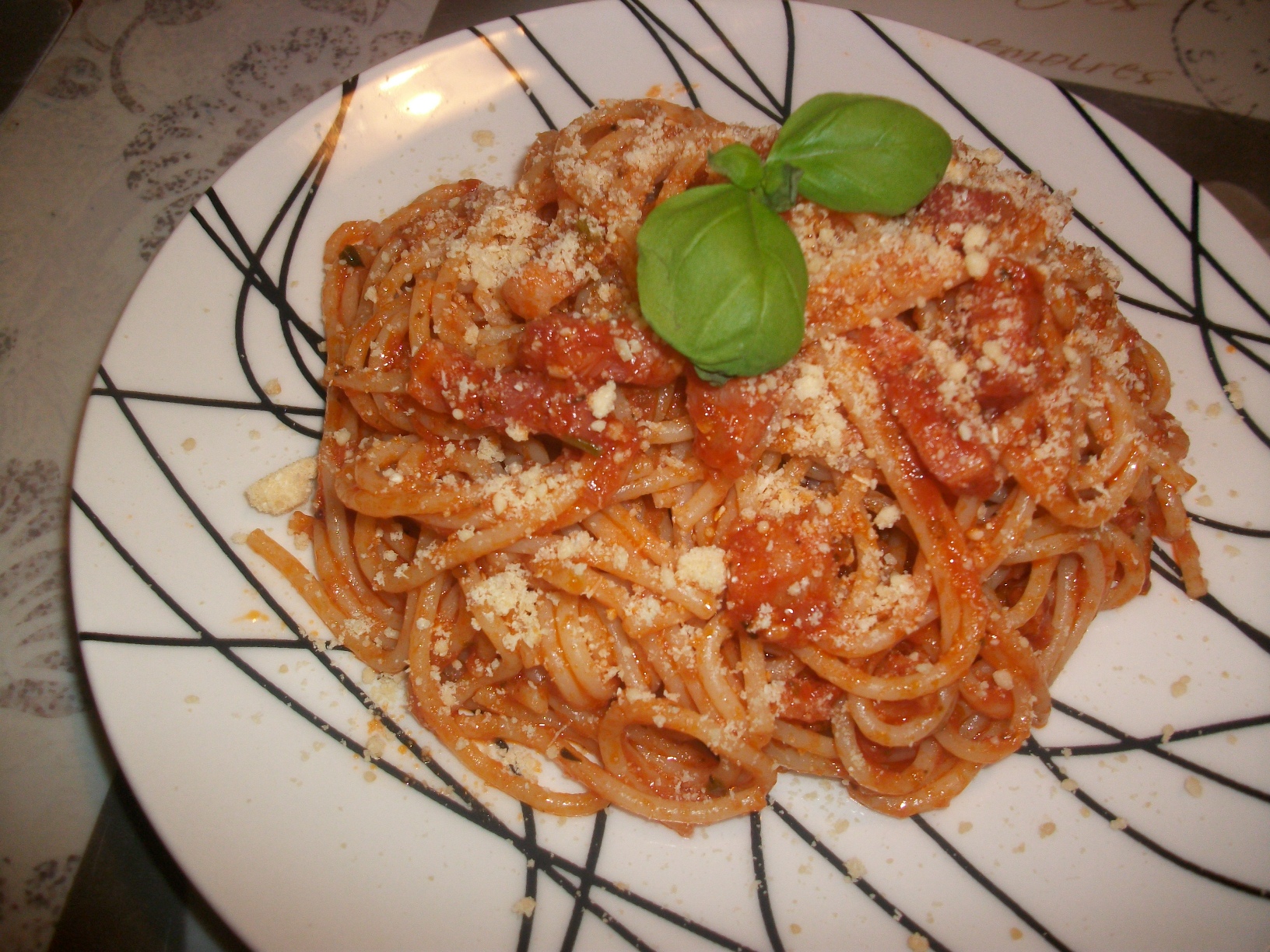 Spaghete cu lard si parmigiano reggiano(parmezan)