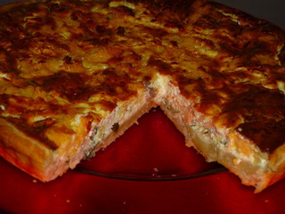 Quiche cu somon afumat