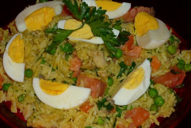 Kedgeree cu somon afumat