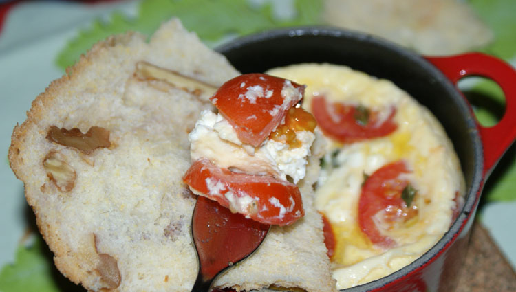 Mini-clafoutis de tomates au chèvre