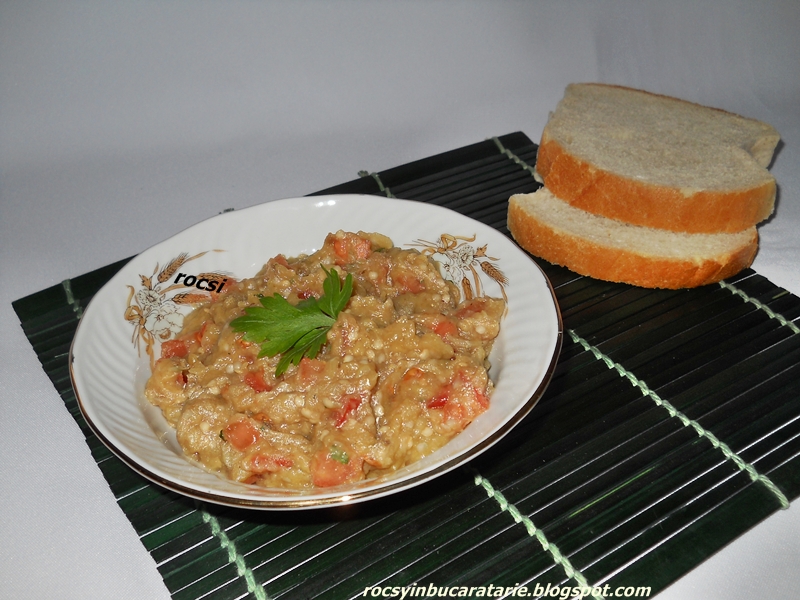 Salata de vinete cu rosii si usturoi