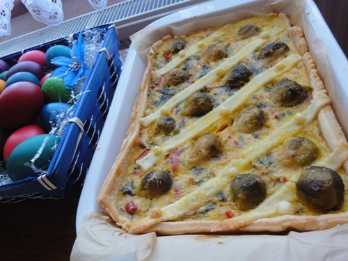 Quiche cu varza de Bruxelles si mozzarella