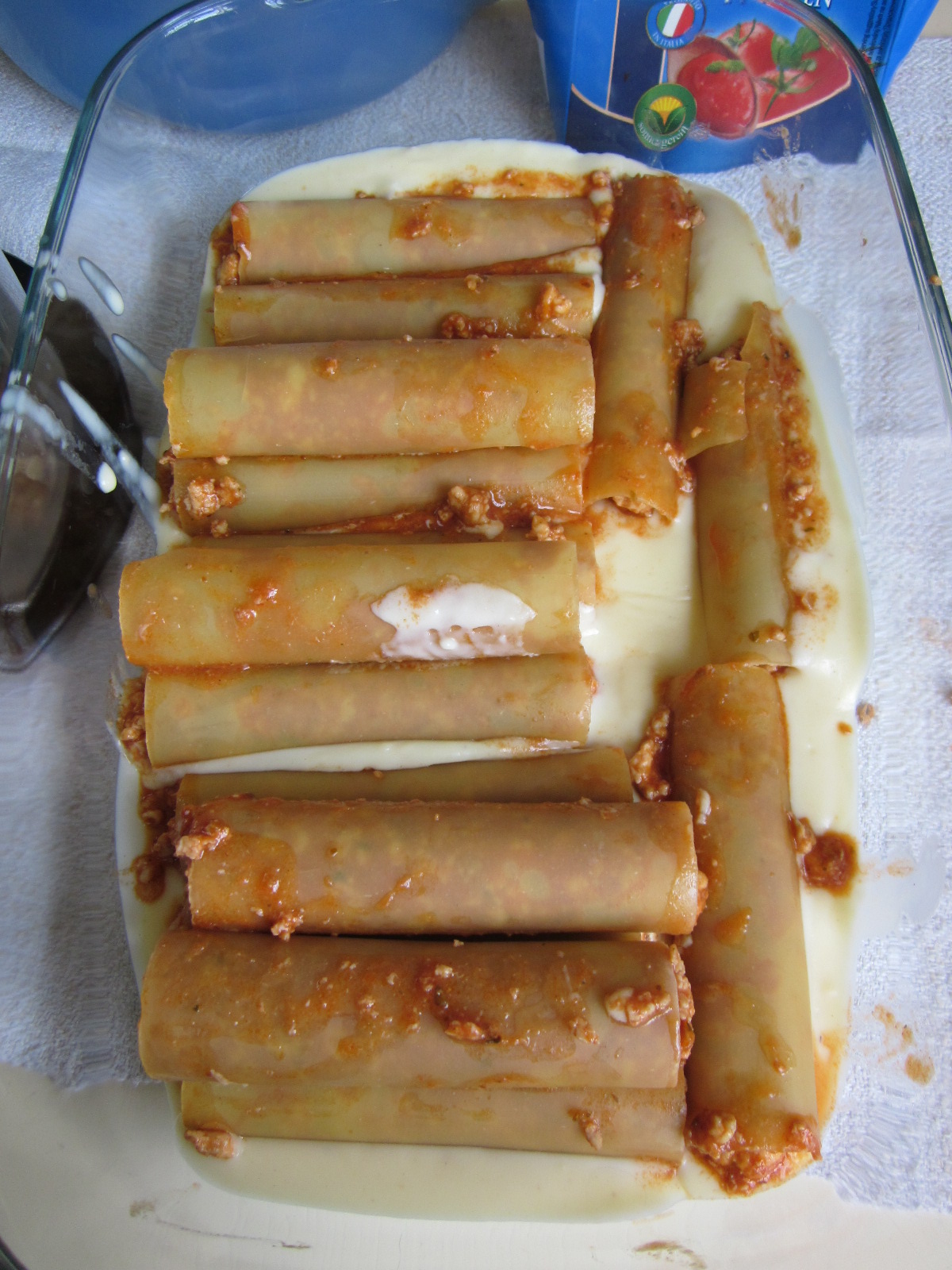 Cannelloni cu carne de pui