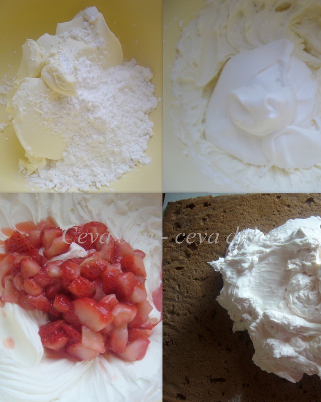 Prajitura cu crema mascarpone si capsuni