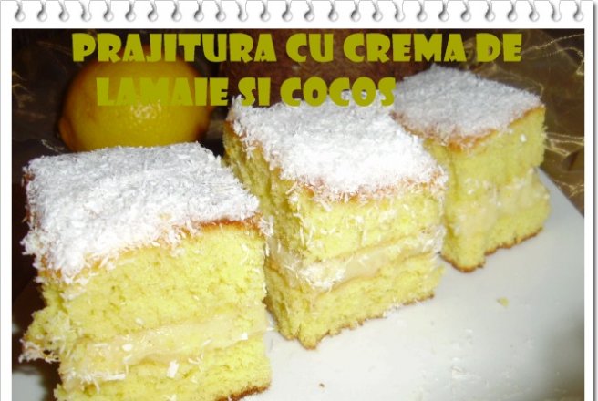 Prajitura cu crema de lamaie si cocos