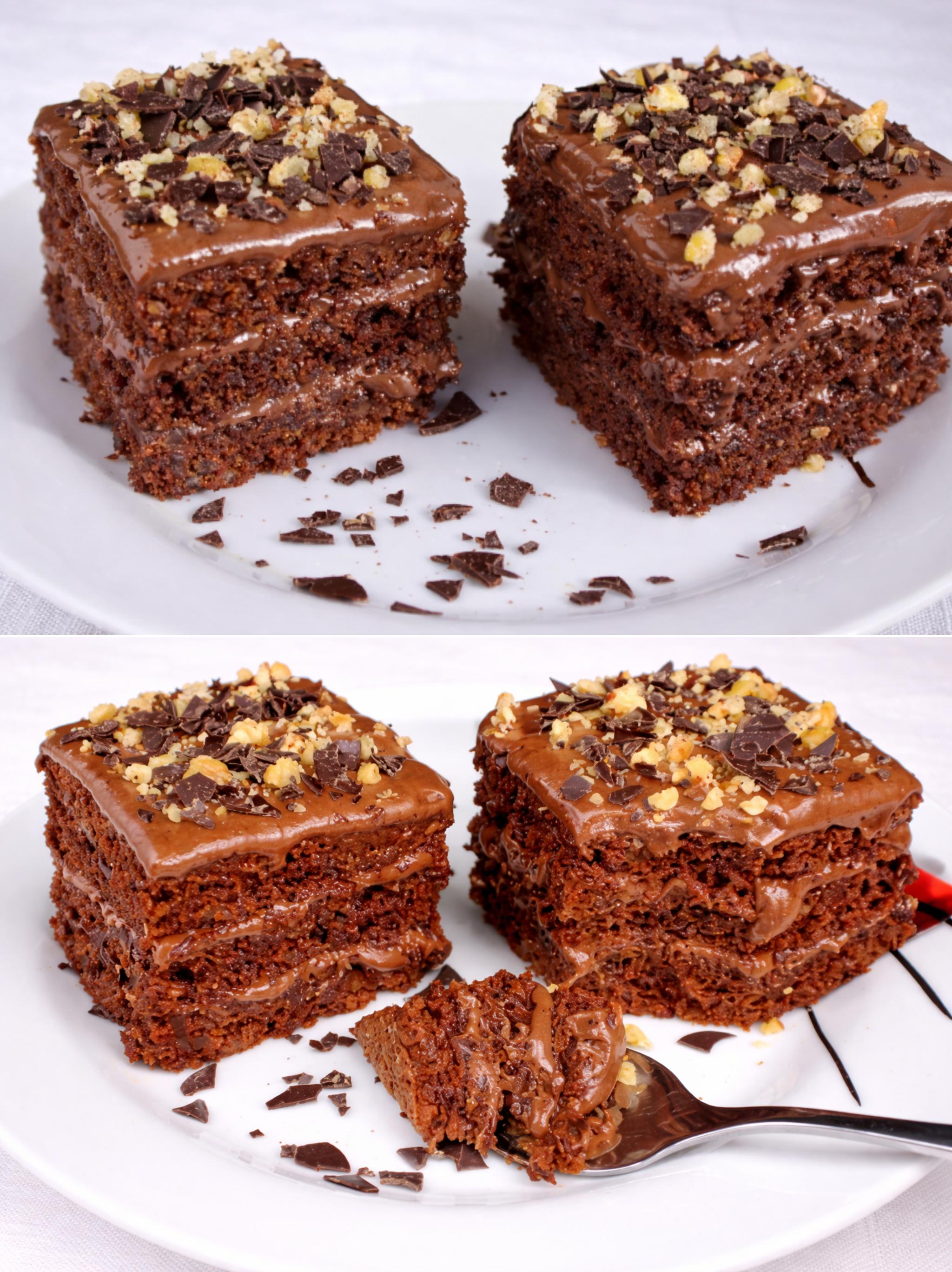 Desert prajitura cu ciocolata si nuca