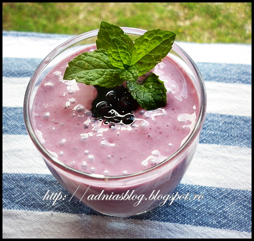 Smoothie cu dulceata din boabe de soc