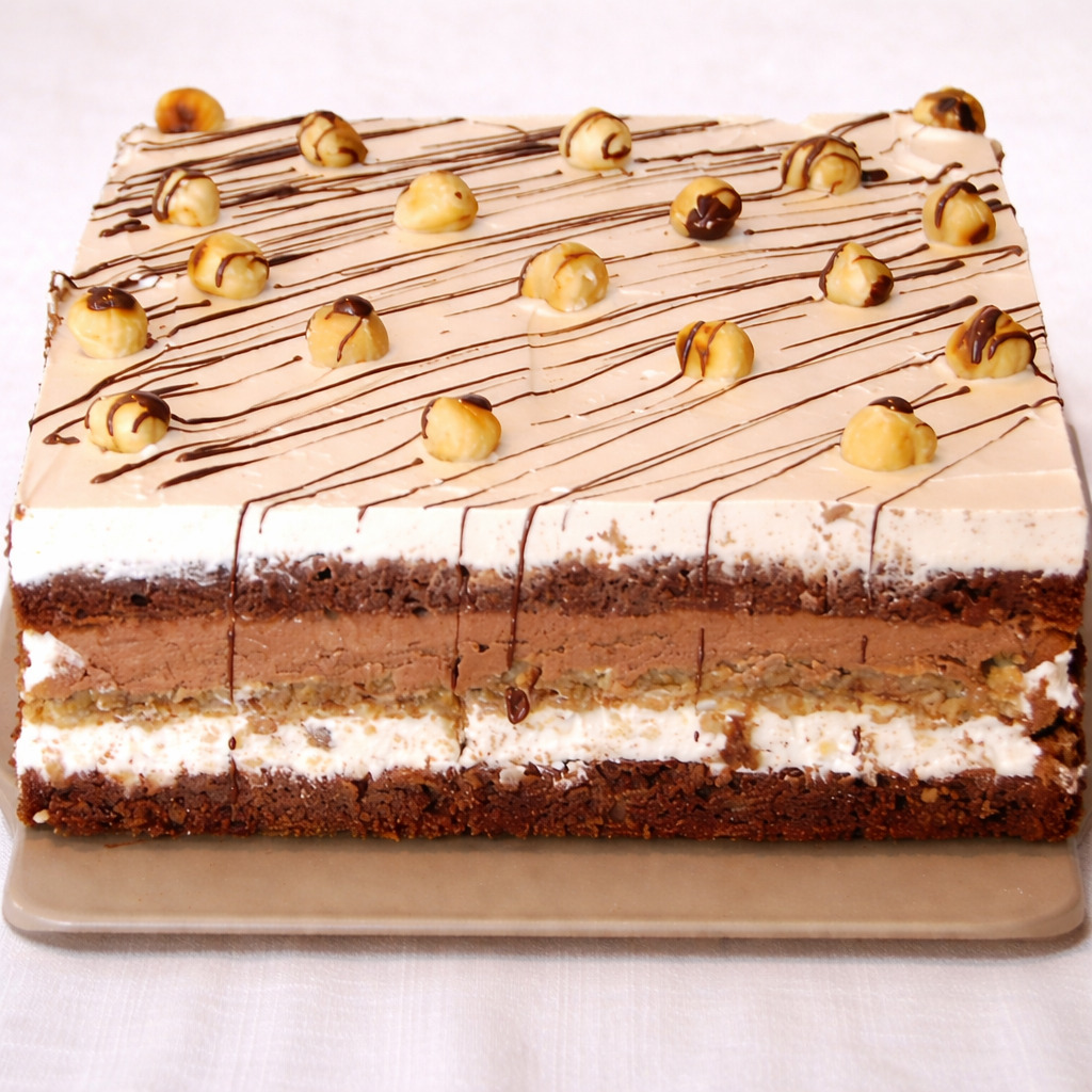 Prajitura cu alune si ciocolata