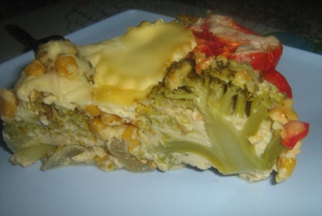 Gratin de broccolli si porumb cu miez de lapte