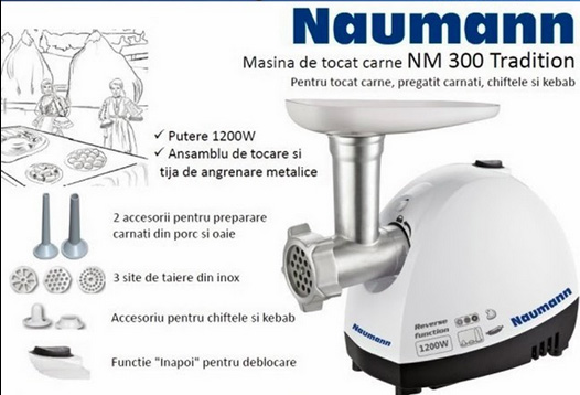 Concurs pe pagina de facebook a bucataras.ro: 5 masini de tocat Naumann 300 Traditional!