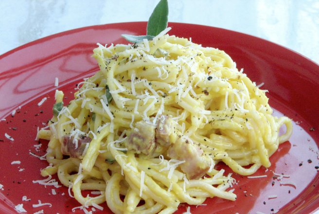 Spaghete carbonara, reţetă adaptata