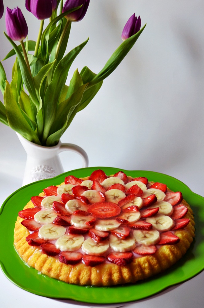 Tarta cu budinca si fructe reteta de desert de casa delicios