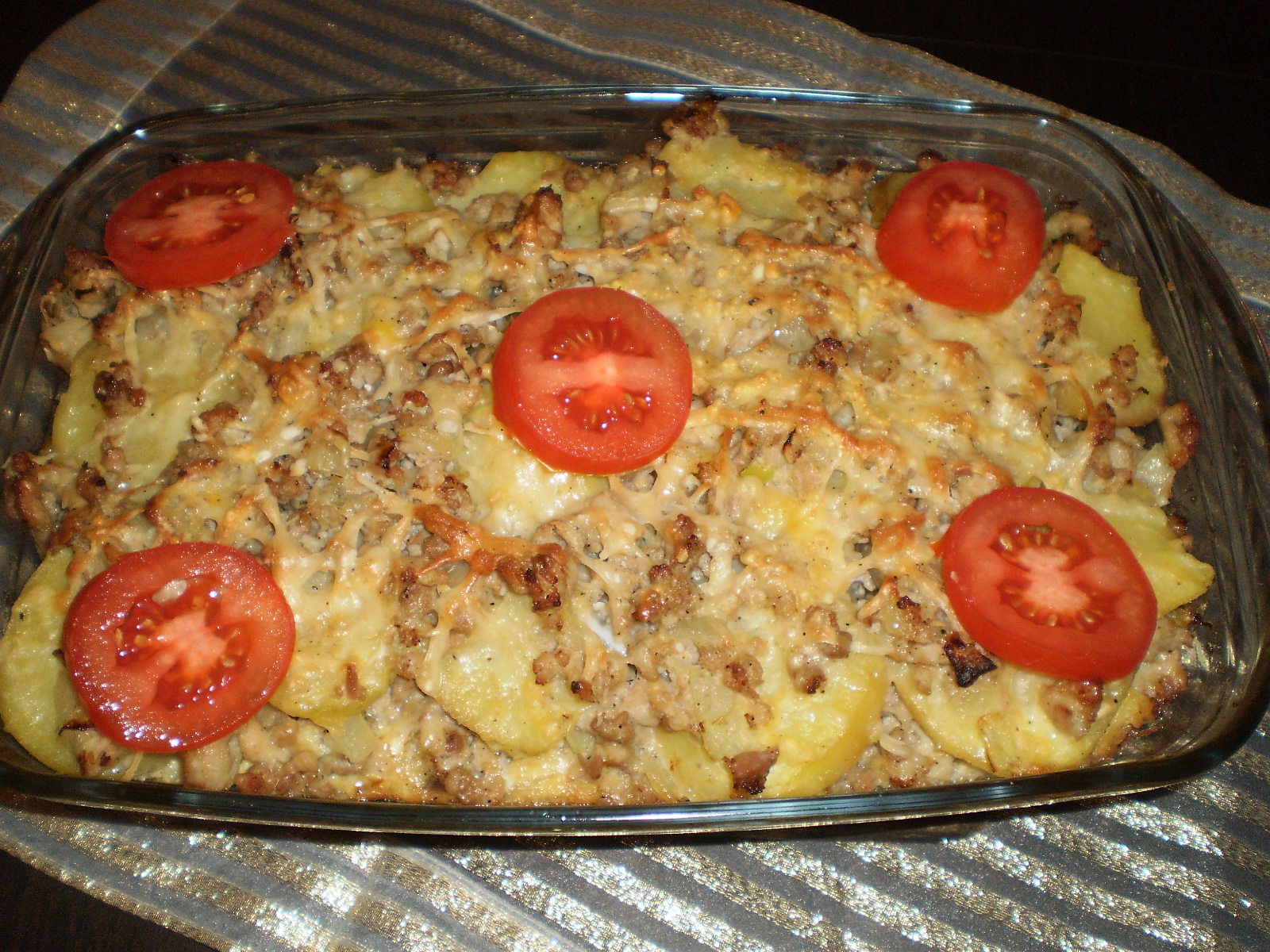 Musaca cu carne tocata de pui si parmezan