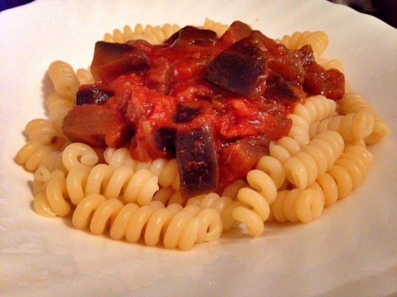 Fusilli con melanzane(cu vinete)