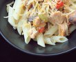 Penne cu carne de curcan, praz si ciuperci-9