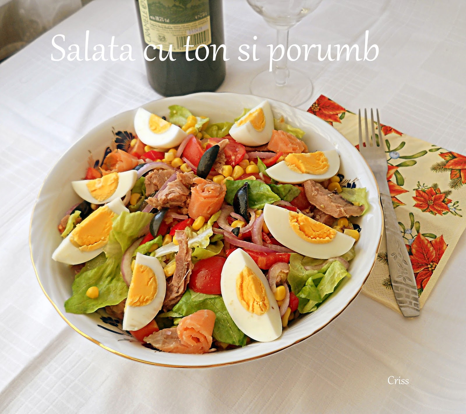 Salata mediteraneana cu ton si porumb