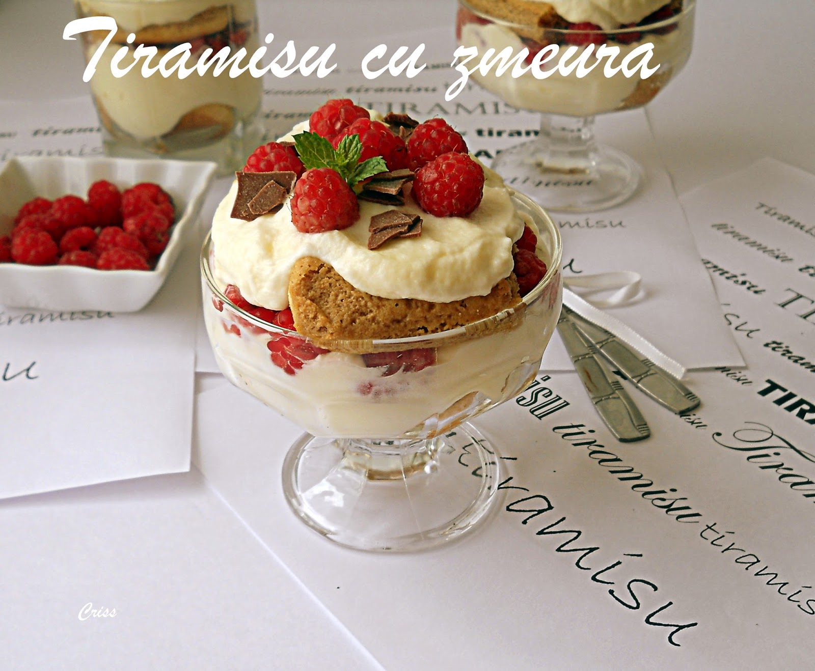 Tiramisu reţetă originală, cu zmeura