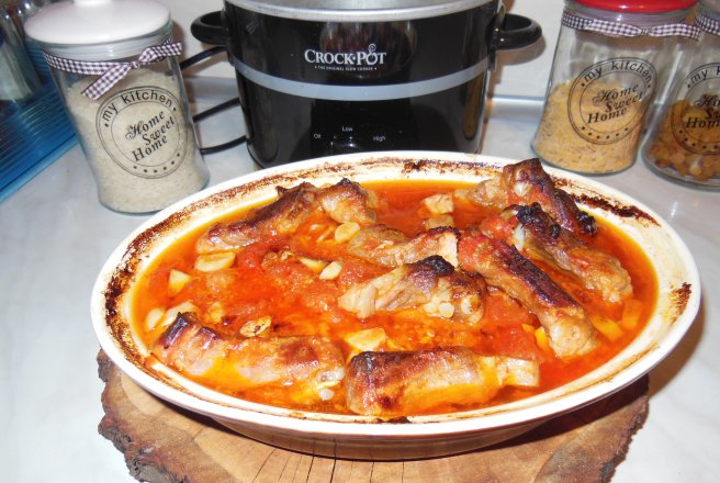 Piept de porc cu rosii la slow cooker Crock-Pot