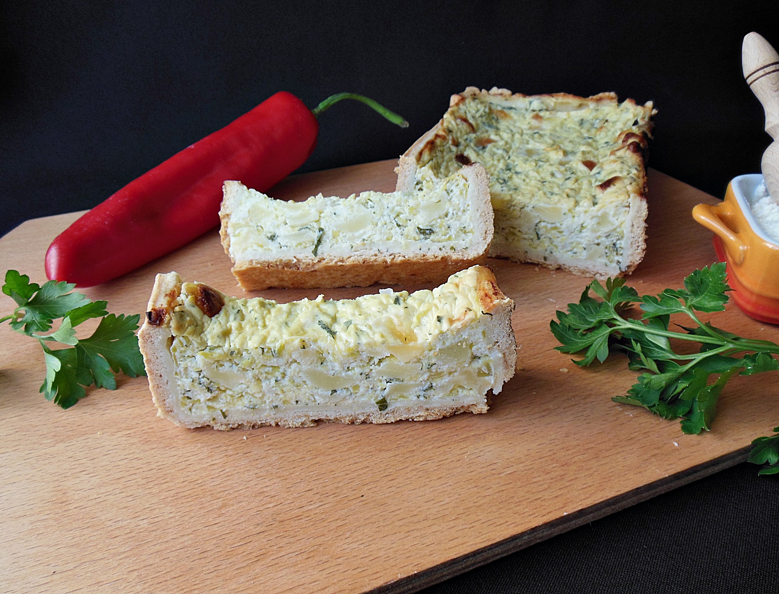 Tarta cu dovlecei, ricotta si mozzarella