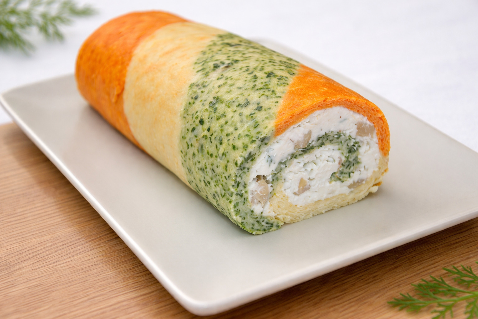 Aperitiv rulada cu crema de branza si ciuperci