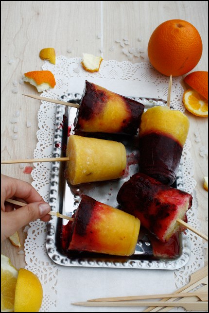 Desert inghetata de portocale, lamaie si fructe de padure