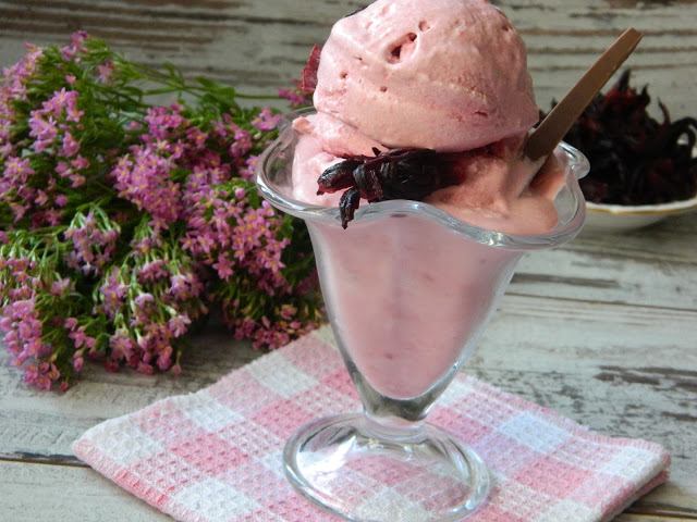 Desert inghetata de revent si flori de hibiscus