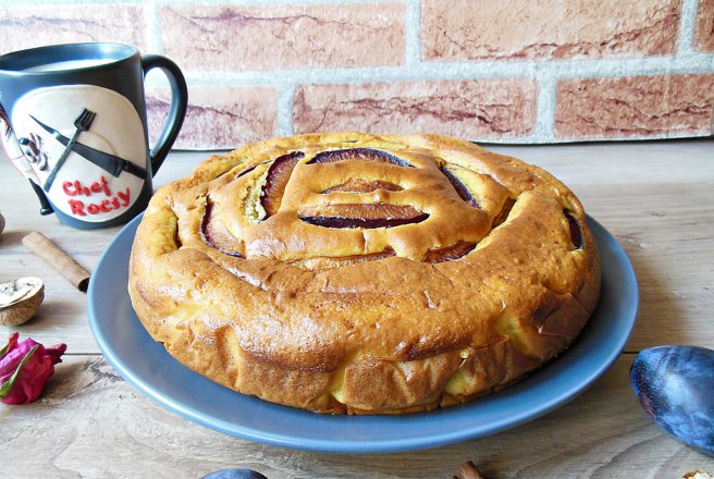 Desert prajitura cu prune si mascarpone