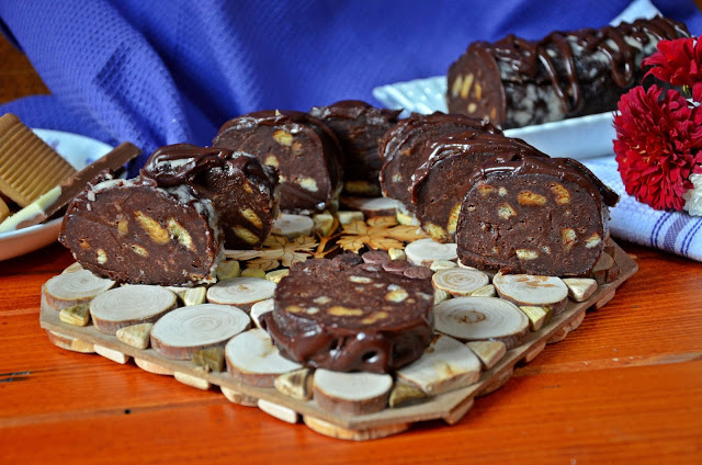 Desert salam de biscuiti cu ciocolata