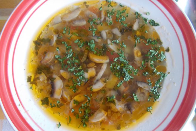 Ciorba de legume, cu ciuperci champignon