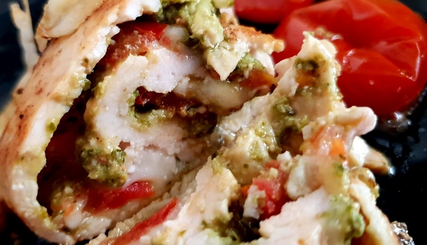 Chicken pesto roll-up