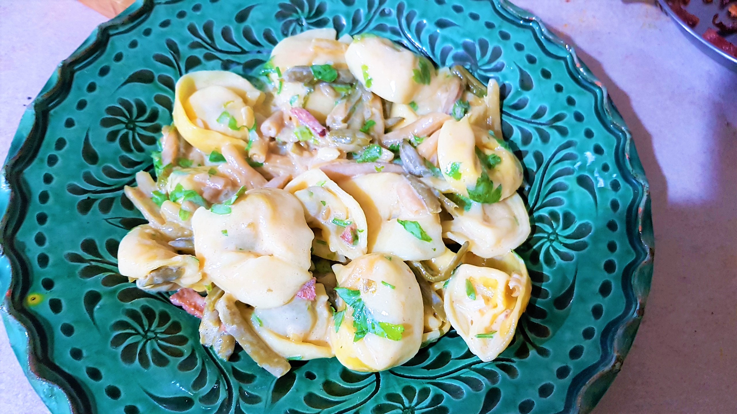 Tortellini cu sunculita si fasole verde