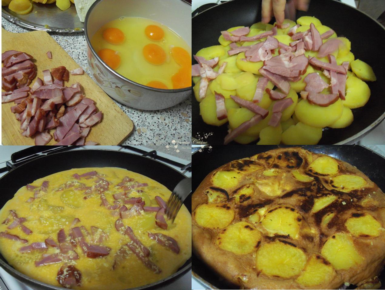 Frittata cu cartofi si afumatura de casa