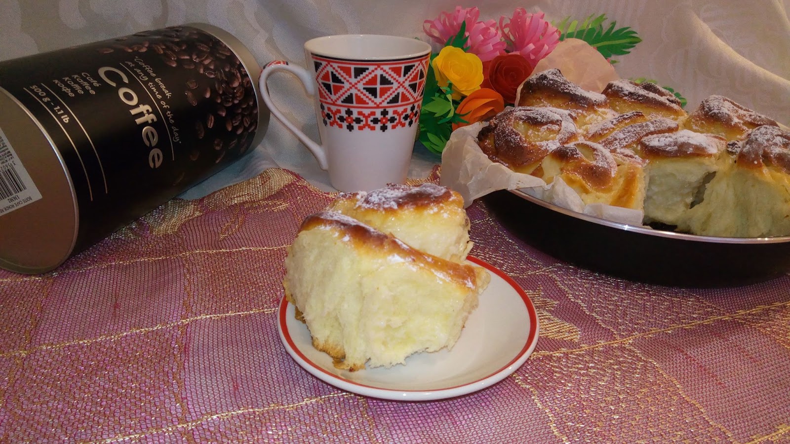 Desert Petites Chinois (Briose cu crema patisera si stafide)