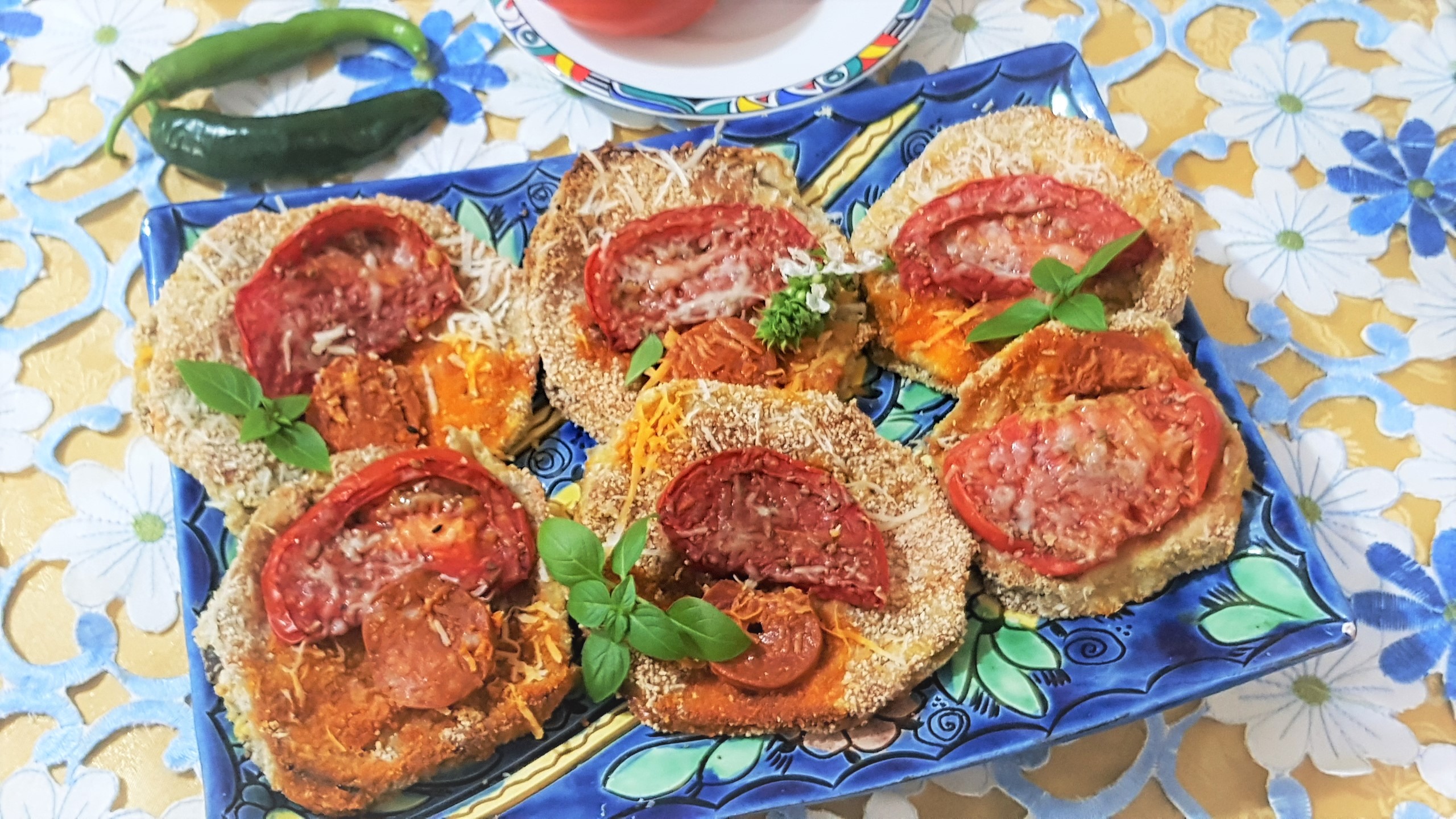 Vinete cu chorizo si parmezan la cuptor