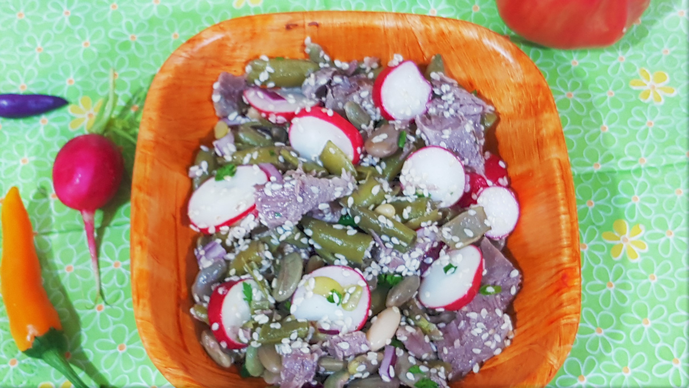 Salata de fasole verde cu carne de vitel