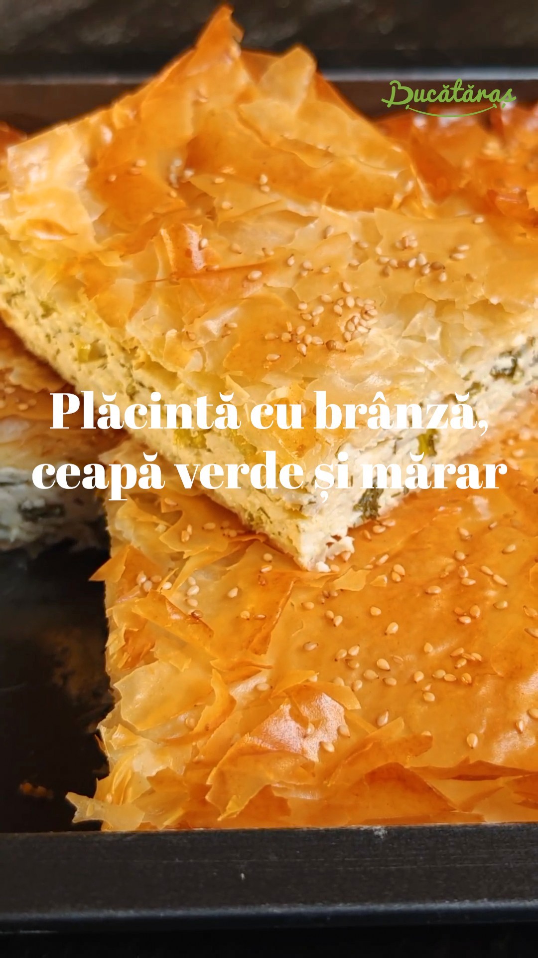 Plăcintă cu brânză, ceapă verde și mărar - Rapidă și delicioasă