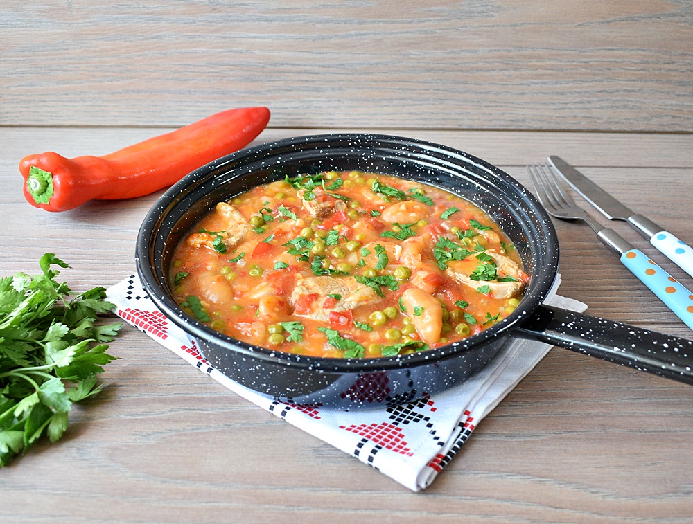 Muschiulet de porc cu gnocchi si mazare