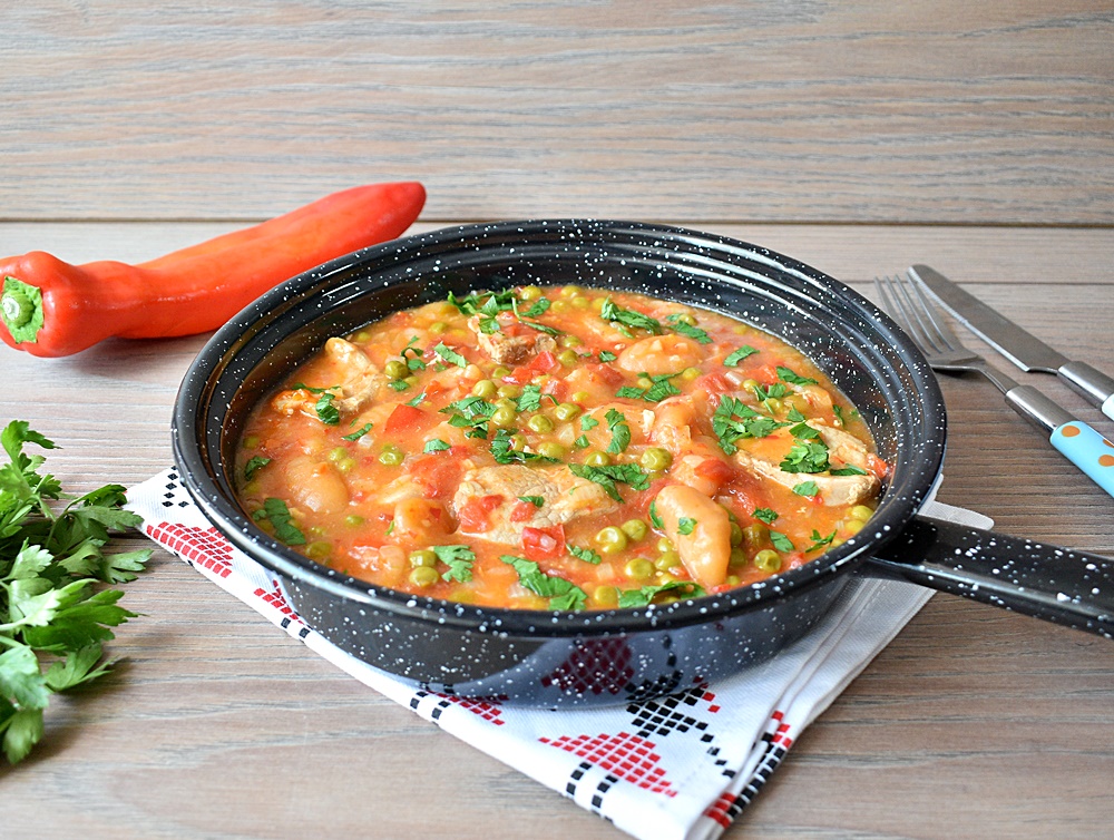 Muschiulet de porc cu gnocchi si mazare