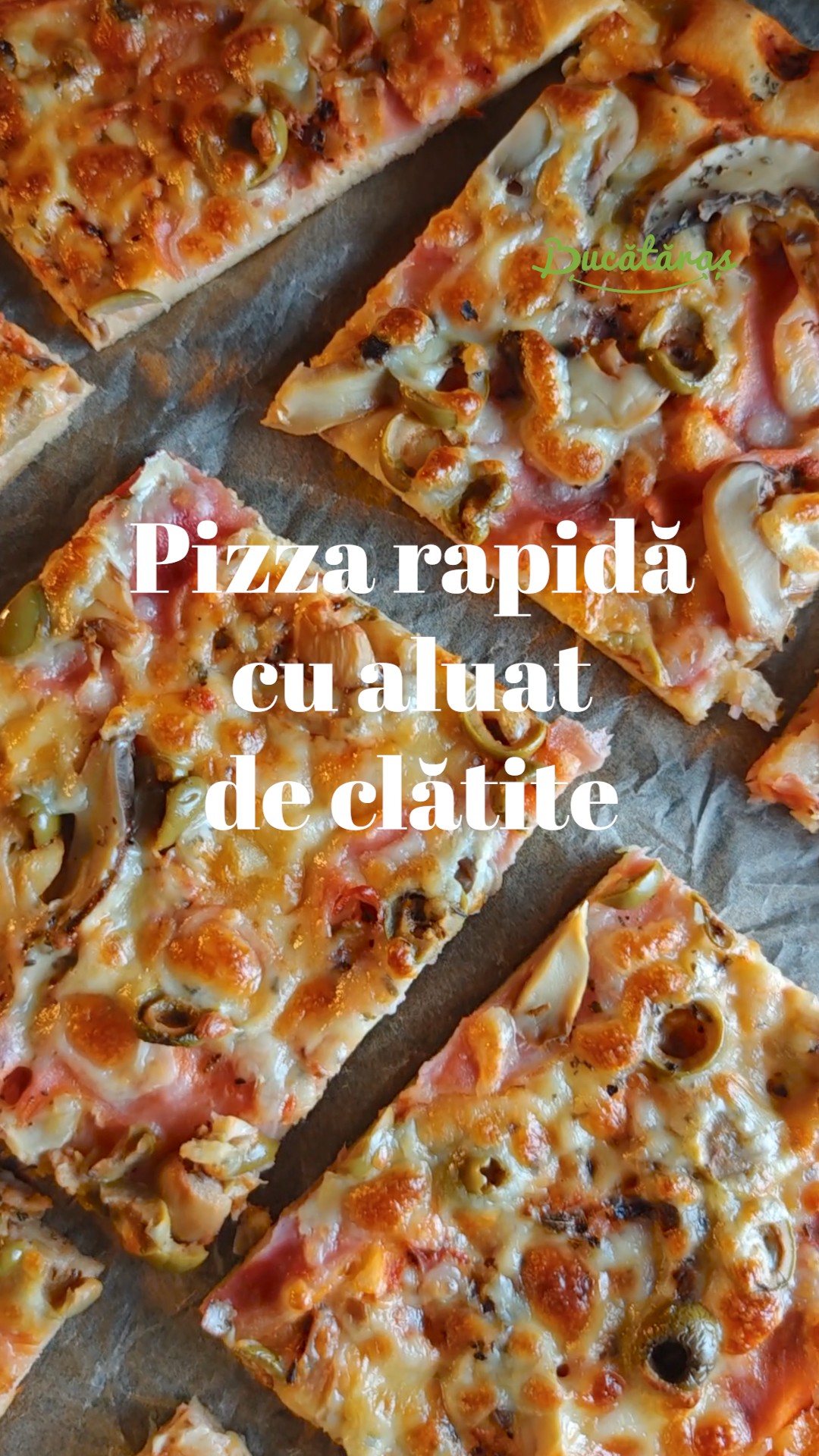 Pizza rapidă cu blat de clătite - Rapidă și delicioasă