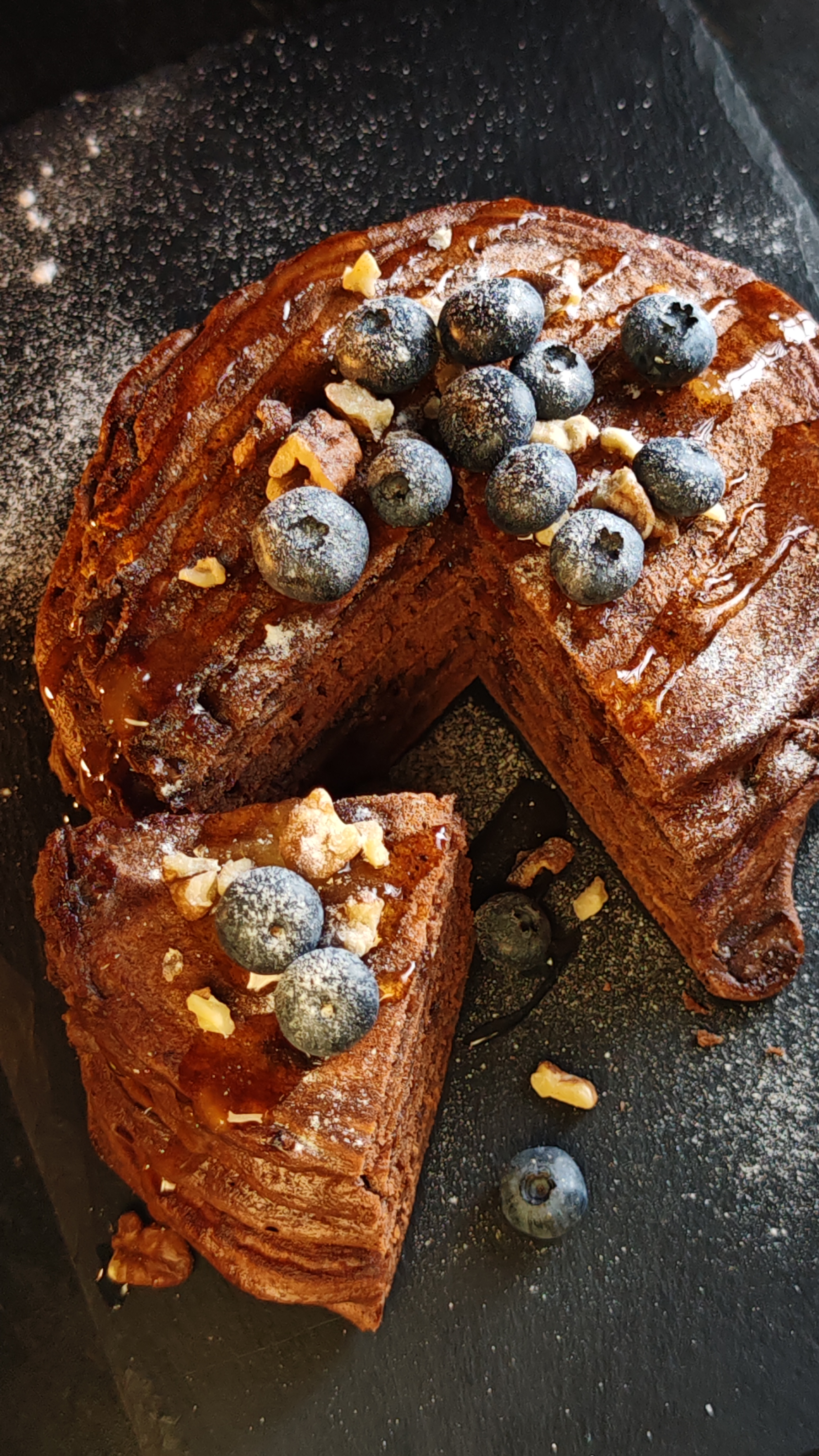 Pancakes cu ciocolată și afine - Desert irezistibil de gustos