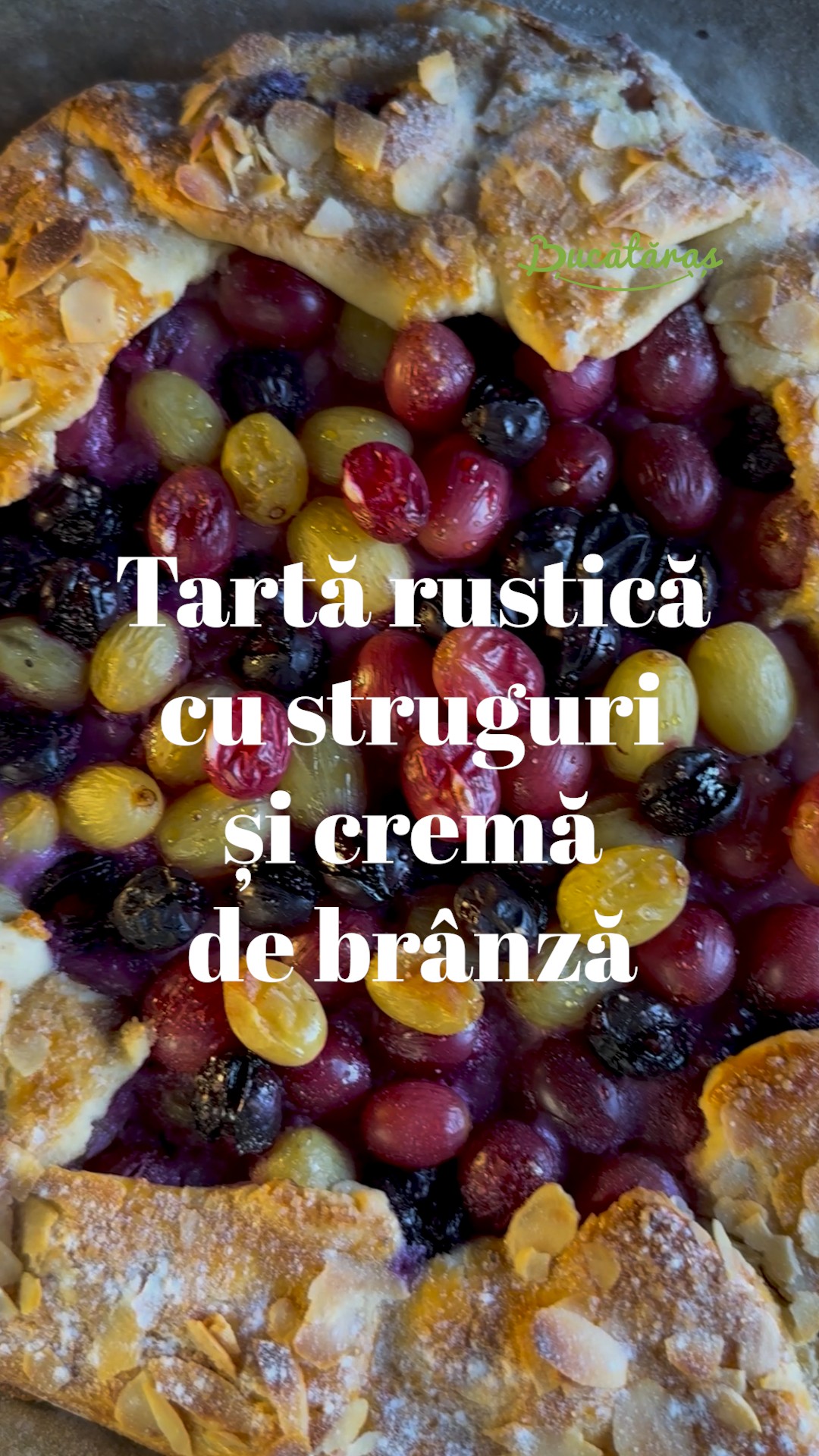 Tartă rustică cu struguri și cremă de brânză -  Gust și savoare într-un desert de toamnă