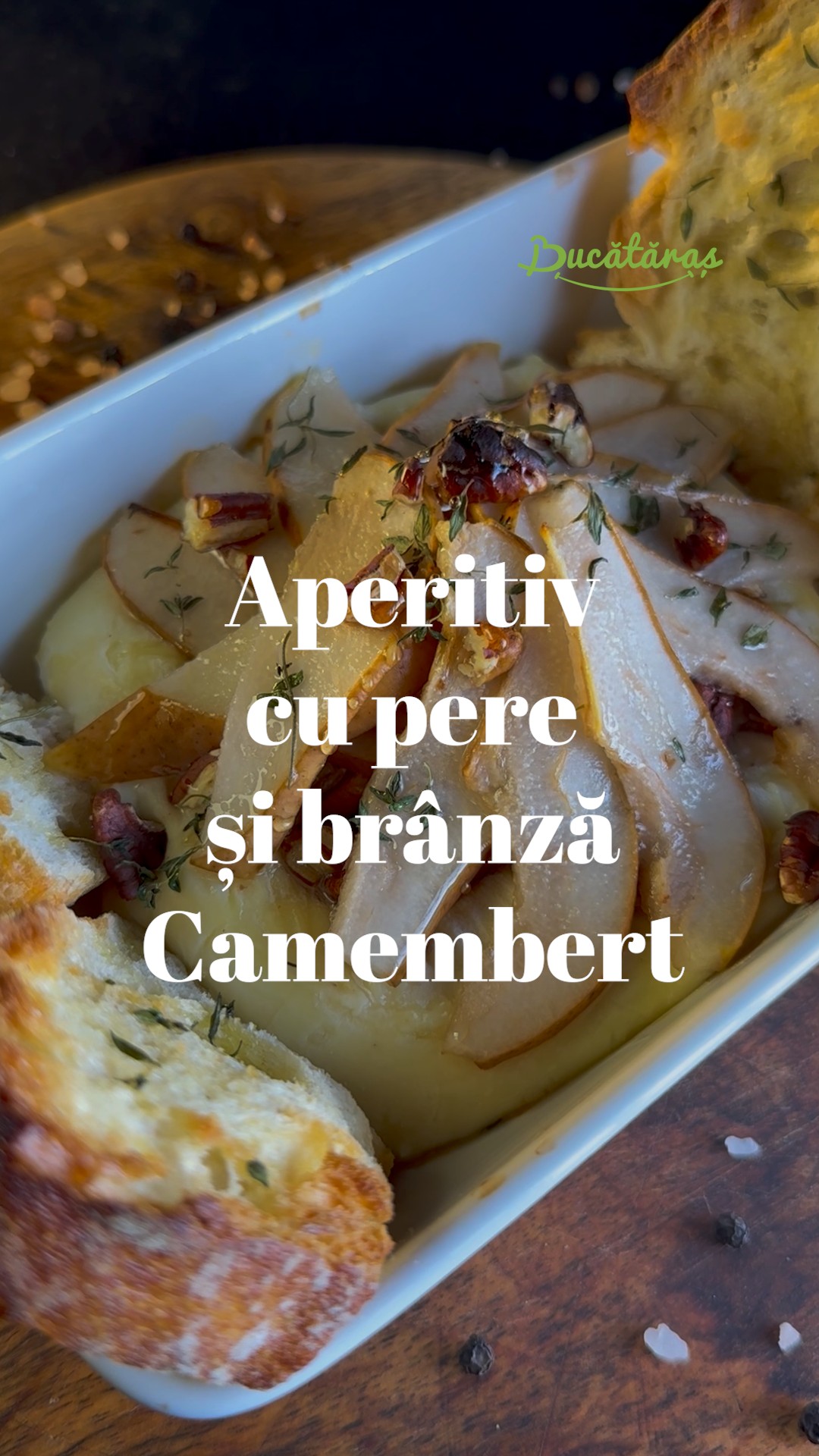 Aperitiv cu pere și brânză Camembert - Rețeta delicioasă la cuptor